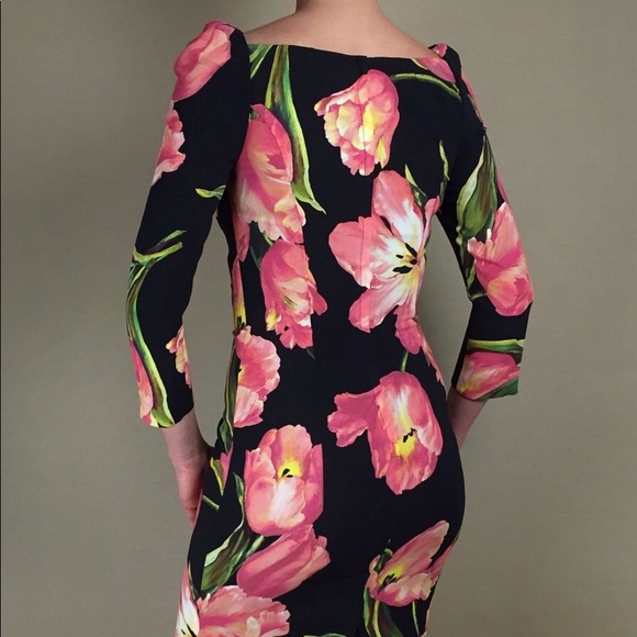 New DOLCE & GABBANA Tulip Black Pencil midi dress - Picture 7 of 8